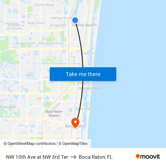 NW 10TH AVE at  NW 3RD TER to Boca Raton, FL map