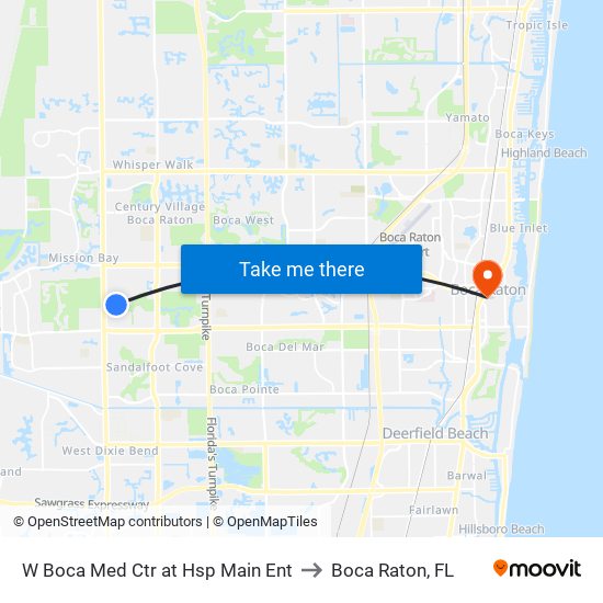 W Boca Med Ctr at  Hsp Main Ent to Boca Raton, FL map