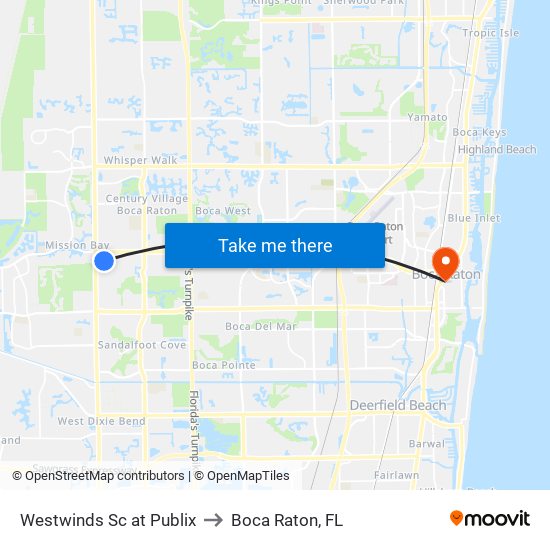 WESTWINDS SC at PUBLIX to Boca Raton, FL map