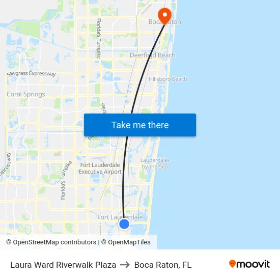 Laura Ward Riverwalk Plaza to Boca Raton, FL map