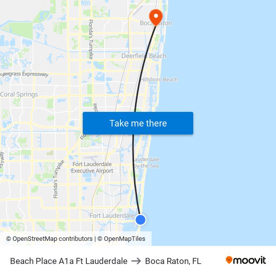 Beach Place A1a Ft Lauderdale to Boca Raton, FL map