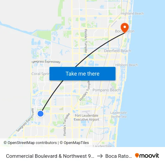 Commercial Boulevard & Northwest 94th Avenue to Boca Raton, FL map