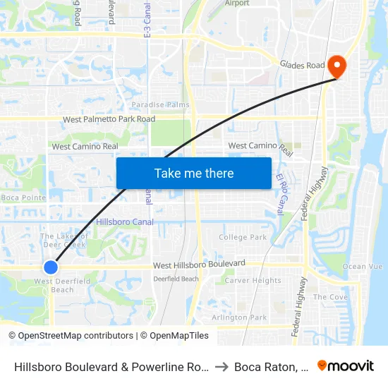 Hillsboro Boulevard & Powerline Road to Boca Raton, FL map