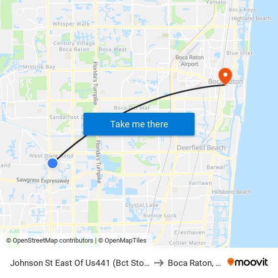 Johnson St East Of Us441 (Bct Stop) to Boca Raton, FL map