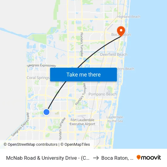 McNab Road & University Drive - (CVS) to Boca Raton, FL map