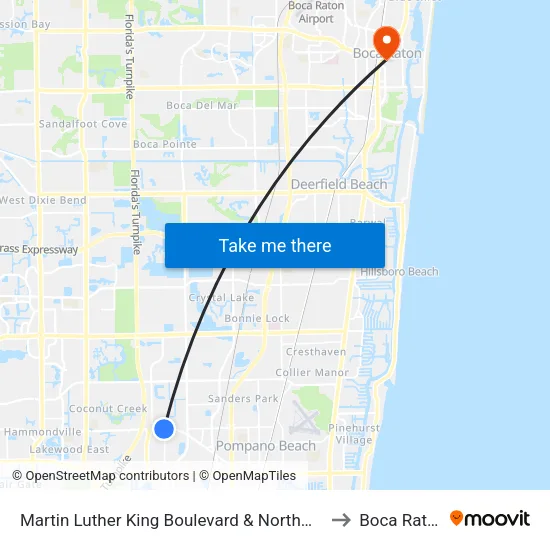 Martin Luther King Boulevard & Northwest 27th Avenue to Boca Raton, FL map