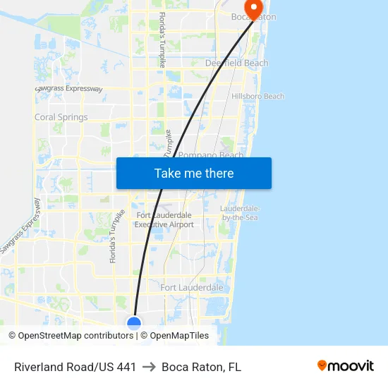 Riverland Road/US 441 to Boca Raton, FL map