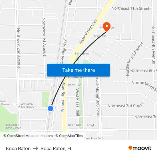 Boca Raton to Boca Raton, FL map
