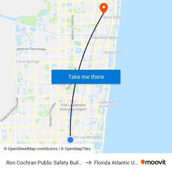 Ron Cochran Public Safety Building/Walmart to Florida Atlantic University map
