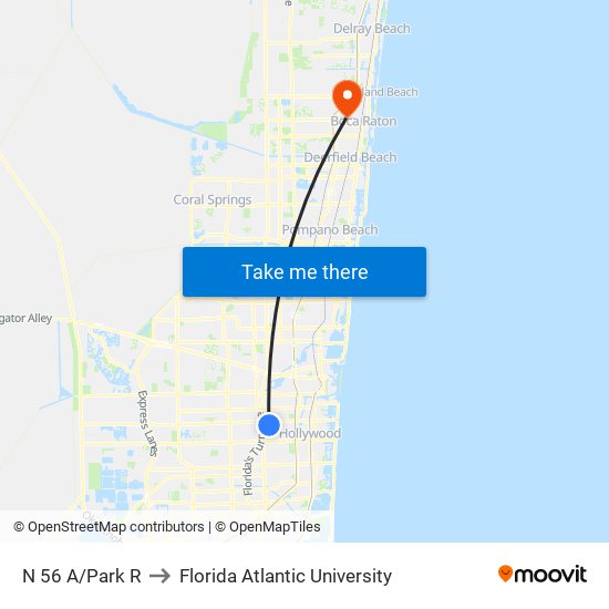 N 56 A/PARK R to Florida Atlantic University map