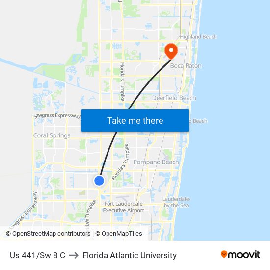 Us 441/Sw 8 C to Florida Atlantic University map