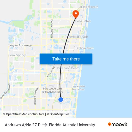Andrews A/Ne 27 D to Florida Atlantic University map