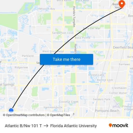 Atlantic B/Nw 101 T to Florida Atlantic University map
