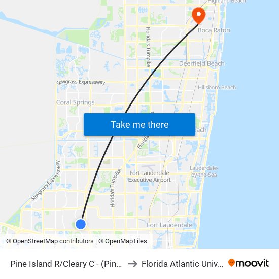 PINE ISLAND R/CLEARY C - (PINE ISL VL) to Florida Atlantic University map