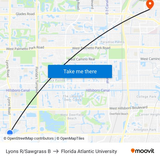 LYONS R/SAWGRASS B to Florida Atlantic University map