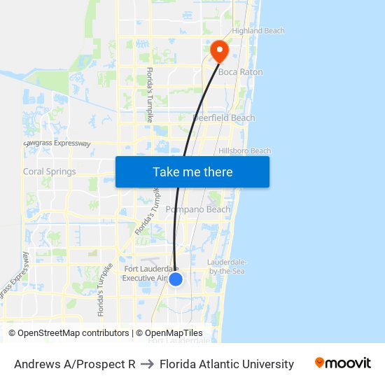 Andrews A/Prospect R to Florida Atlantic University map