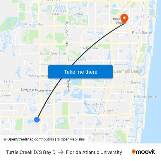 Turtle Creek D/S Bay D to Florida Atlantic University map
