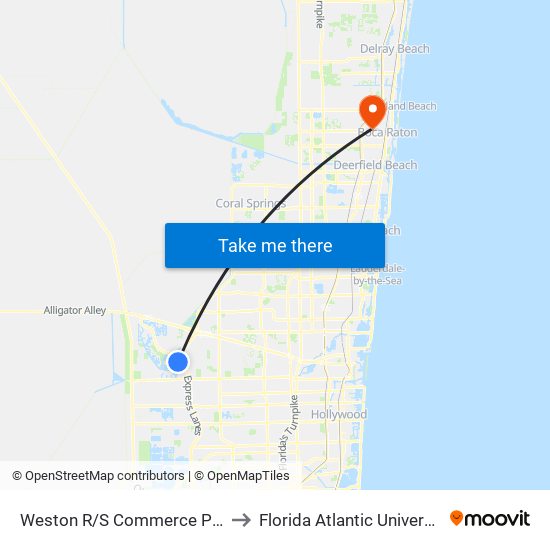 Weston R/S Commerce Pkw to Florida Atlantic University map