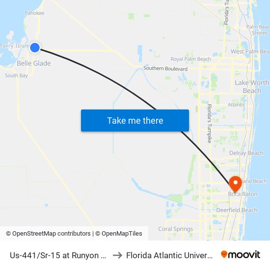 US-441/SR-15 at RUNYON VLG to Florida Atlantic University map