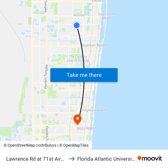 Lawrence Rd at  71st Ave S to Florida Atlantic University map