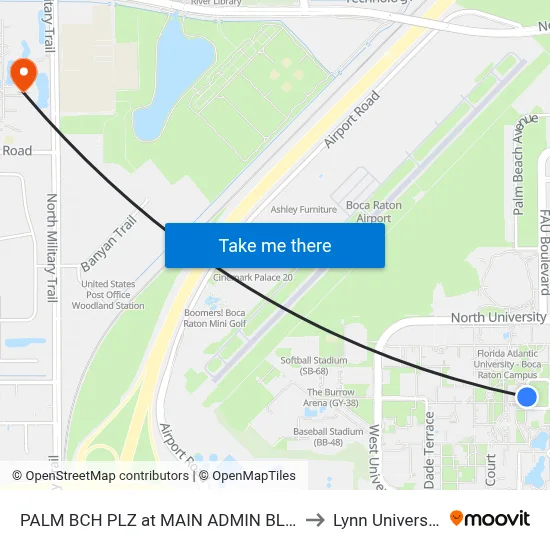 PALM BCH PLZ at  MAIN ADMIN BLDG to Lynn University map