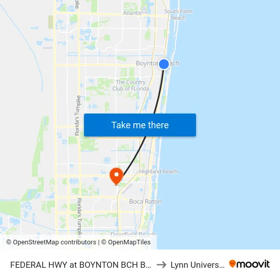 FEDERAL HWY at BOYNTON BCH BLVD to Lynn University map