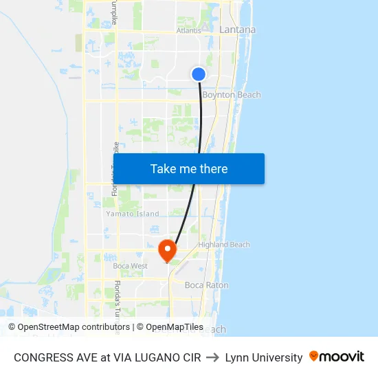 CONGRESS AVE at  VIA LUGANO CIR to Lynn University map