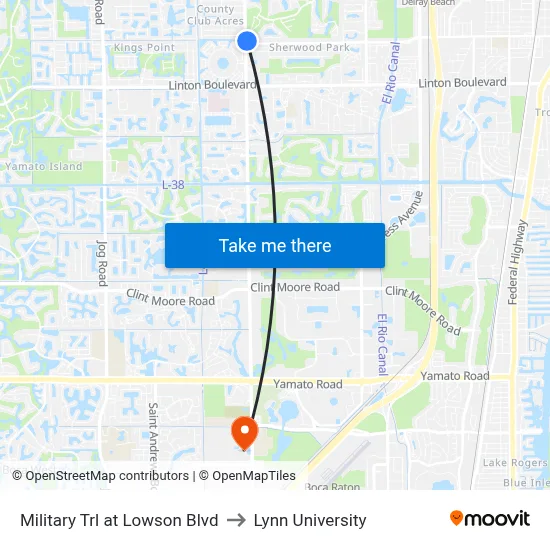 Military Trl at Lowson Blvd to Lynn University map