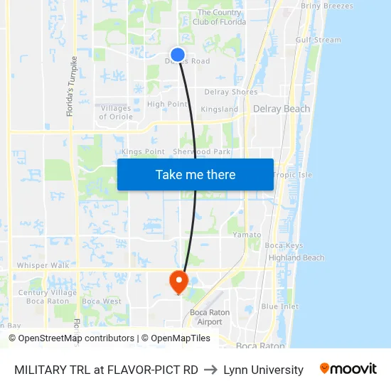 MILITARY TRL at  FLAVOR-PICT RD to Lynn University map