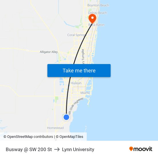 Busway @ SW 200 St to Lynn University map