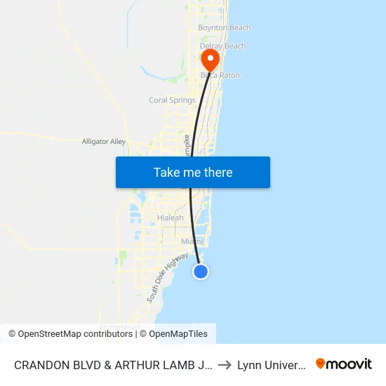 Crandon Blvd & Arthur Lamb Jr Rd to Lynn University map