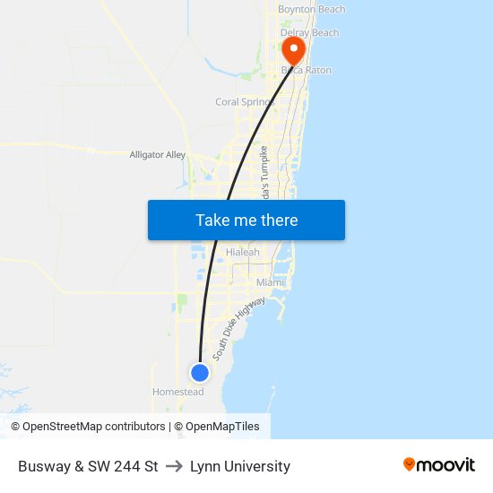 Busway & SW 244 St to Lynn University map