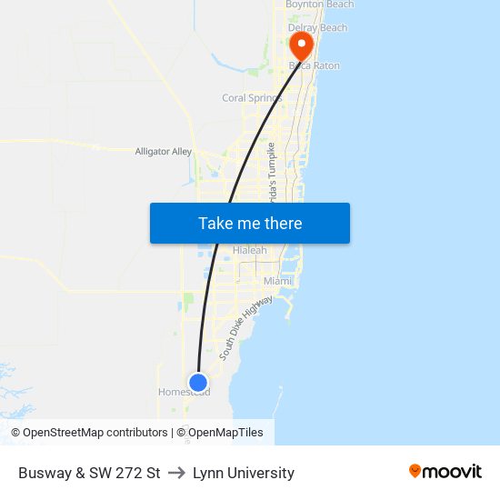 Busway & SW 272 St to Lynn University map
