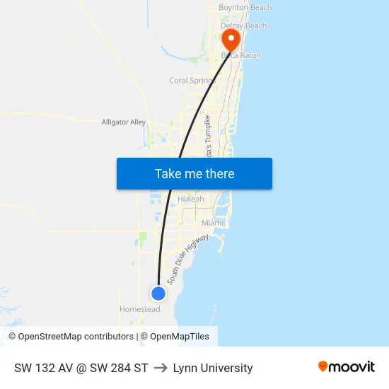 Sw 132 Av @ Sw 284 St to Lynn University map