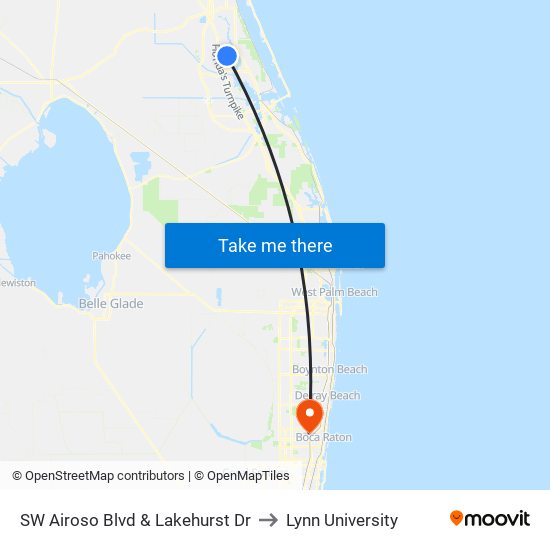 SW Airoso Blvd & Lakehurst Dr to Lynn University map