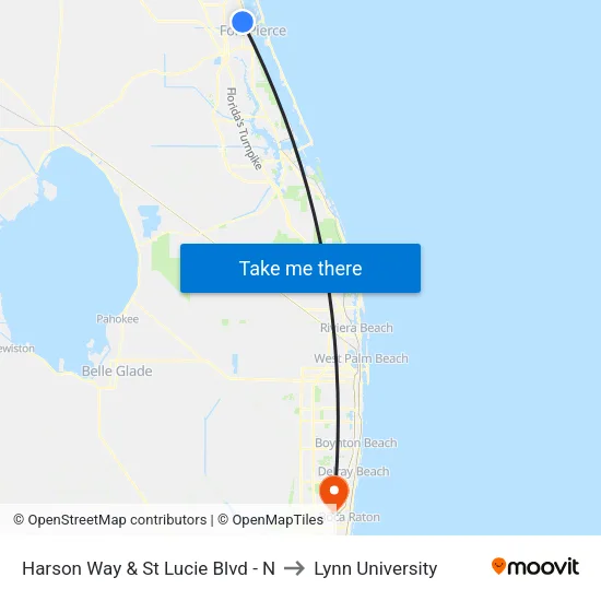 Harson Way & St Lucie Blvd - N to Lynn University map