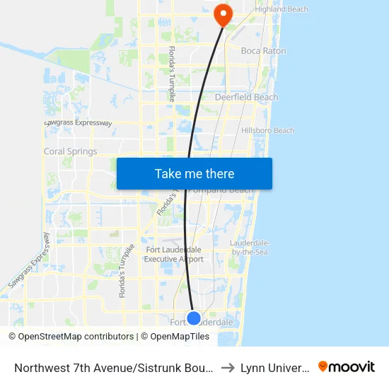 Northwest 7th Avenue/Sistrunk Boulevard to Lynn University map