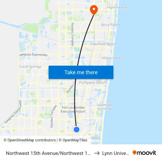 Northwest 15th Avenue/Northwest 14th Court to Lynn University map