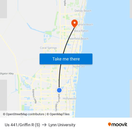 Us 441/Griffin R (S) to Lynn University map