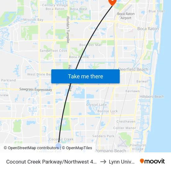 Coconut Creek Parkway/Northwest 43rd Avenue to Lynn University map