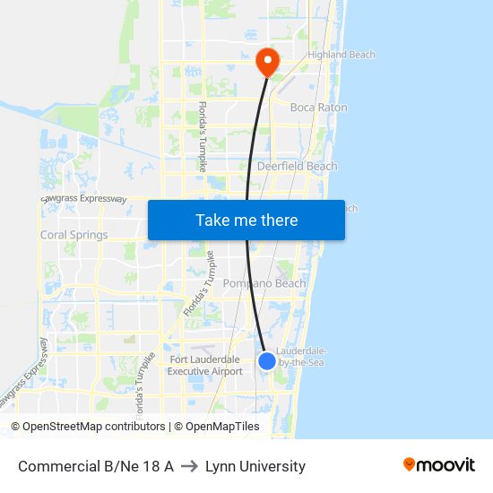 COMMERCIAL B/NE 18 A to Lynn University map