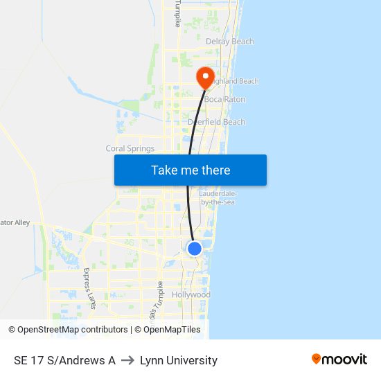 SE 17 S/ANDREWS A to Lynn University map