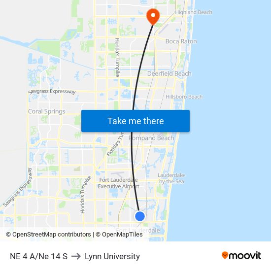 NE 4 A/Ne 14 S to Lynn University map