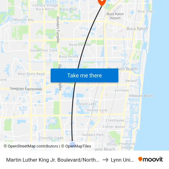 Martin Luther King Jr. Boulevard/Northwest 24th Avenue to Lynn University map