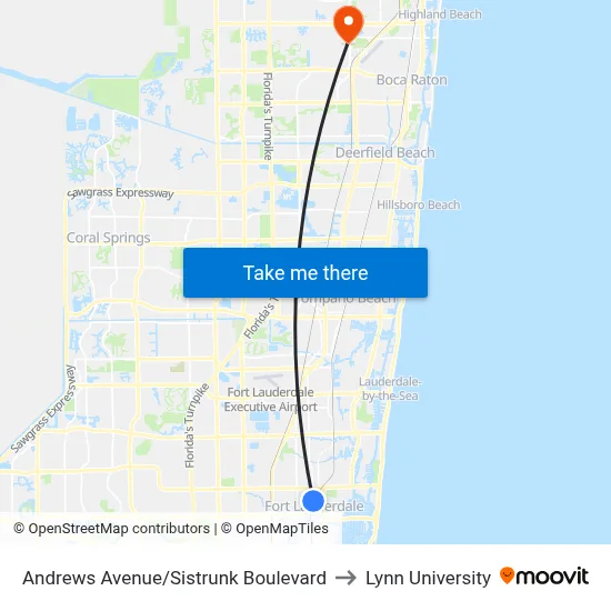 Andrews Avenue/Sistrunk Boulevard to Lynn University map