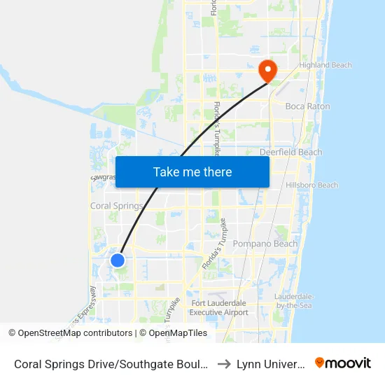 Coral Springs Drive/Southgate Boulevard to Lynn University map