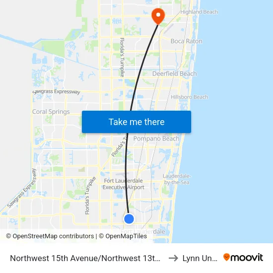 Northwest 15th Avenue/Northwest 13th Court - (Chateau Park) to Lynn University map