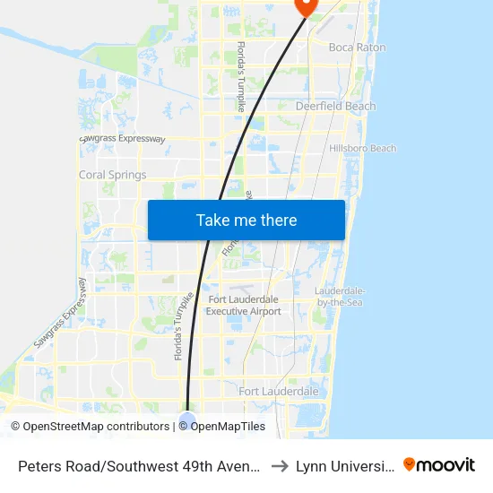 Peters Road/Southwest 49th Avenue to Lynn University map