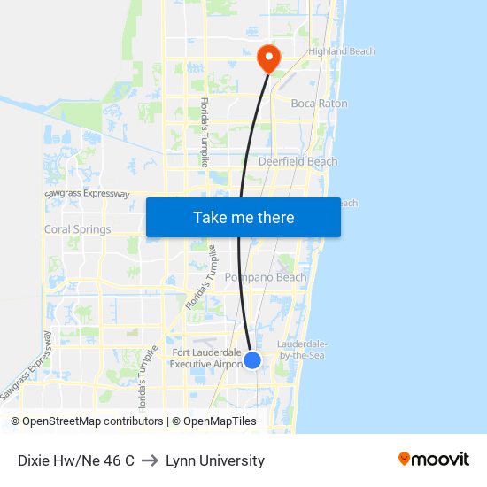 Dixie Hw/Ne 46 C to Lynn University map