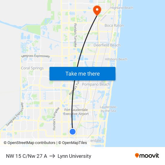 NW 15 C/Nw 27 A to Lynn University map